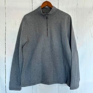 TAILOR VINTAGE Cotton Blend Knit Quarter Zip Long Sleeve Pullover Sweatshirt L